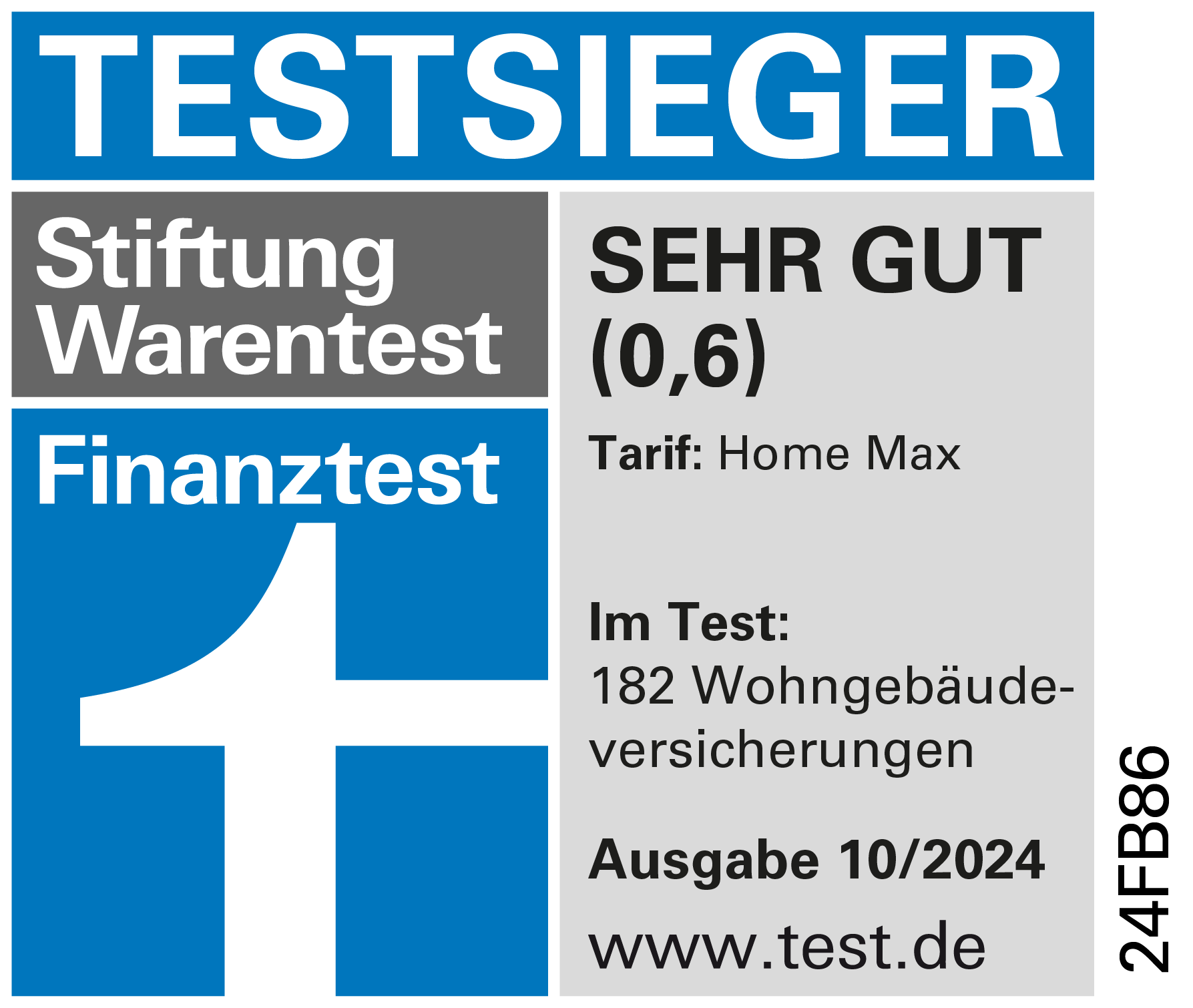 Stiftung Warentest - Testsieger 2024 - Wohngebäudeversicherung