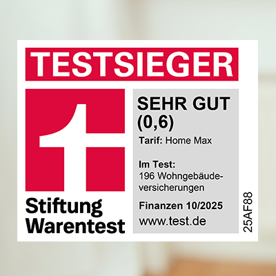 Testsieger Stiftung Warentest Stiftung Warentest-Siegel Testsieger für Wohngebäudeversicherung von September 2025